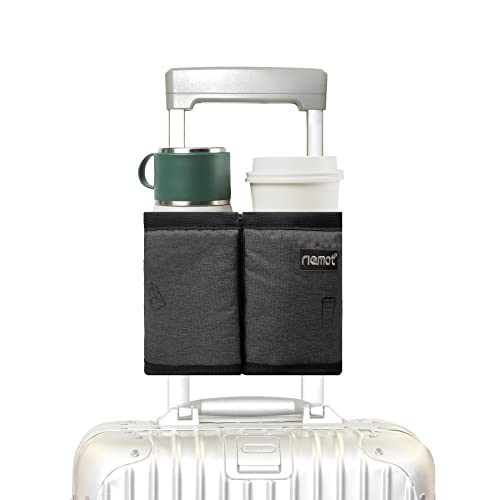 riemot Grey Luggage Cup Holder - Travel Drink Caddy for 2 Mugs
