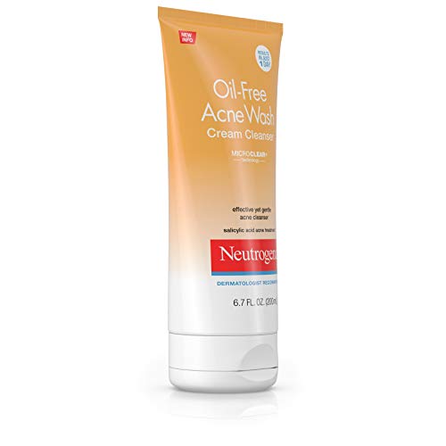 Neutrogena Oil-Free Acne Face Wash Cream Cleanser with 2% Salicylic Acid - Salt, Pack of 2, 6.7 fl oz each