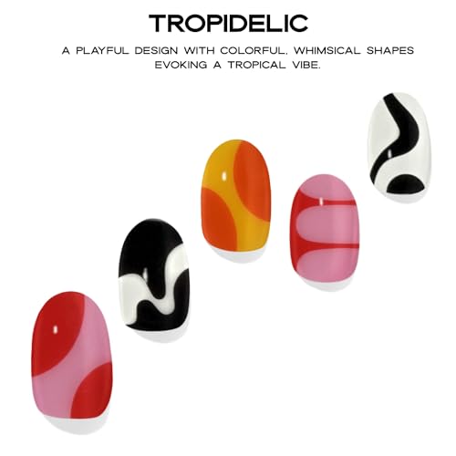 Adora Couture M Tropidelic Semi Cured Gel Nail Strips Kit with 30 Pieces, UV Light Required