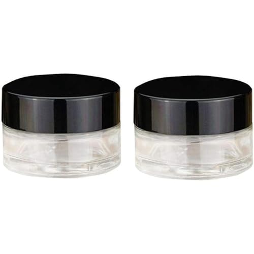2-Pack 5ml Refillable Glass Cosmetic Jars with Black Caps