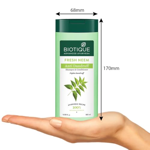 Biotique Fresh Neem Anti Dandruff Shampoo & Conditioner 180ml - Natural Hair Care