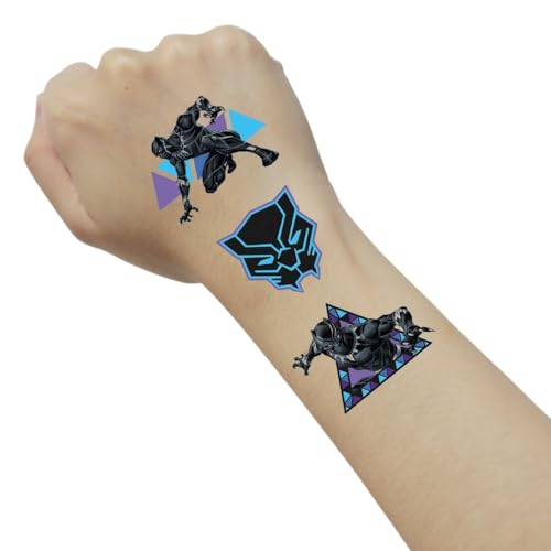 Black Panther Temporary Tattoos Pack of 24 - Vibrant Designs for Events