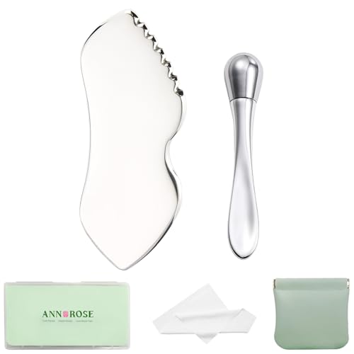 Stainless Steel Gua Sha Tool & Eye Cream Applicator Set