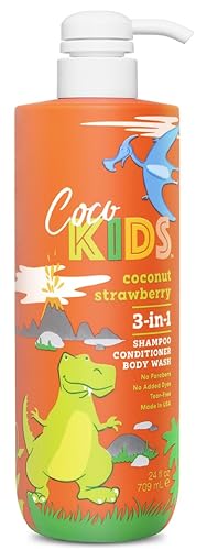 Cocomagic 3-in-1 Kids Shampoo Conditioner & Body Wash Coconut Strawberry 24oz
