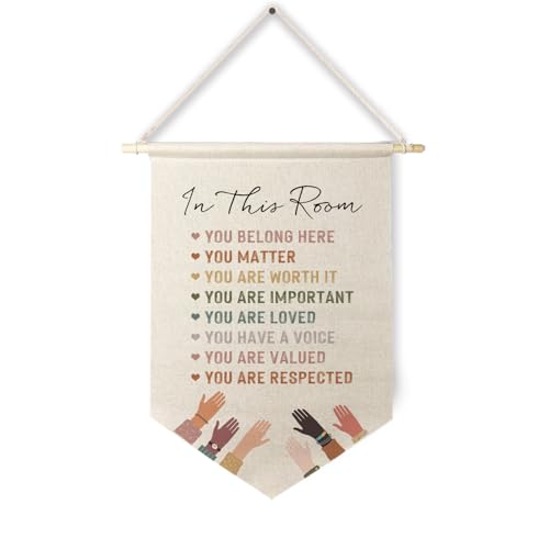 Inclusive Canvas Hanging Pennant Banner - 'You Belong Here' Decor