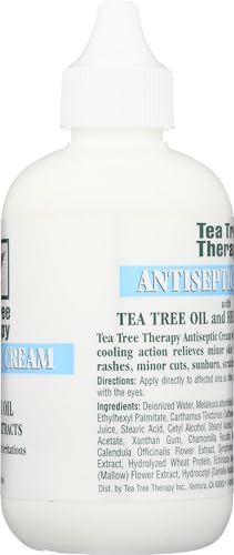 Tea Tree Therapy Antiseptic Cream 4oz - Relieves Minor Skin Irritations, Pack of 1
