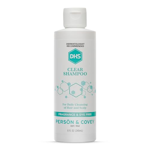 DHS Clear Shampoo 8oz - Unscented, Gentle Hair & Scalp Cleanser for Sensitive Skin