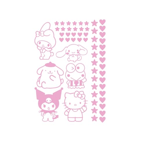 Sanrio Pack Vinyl Wall Decals - Cute 7" x 5" Stickers for Kids Room