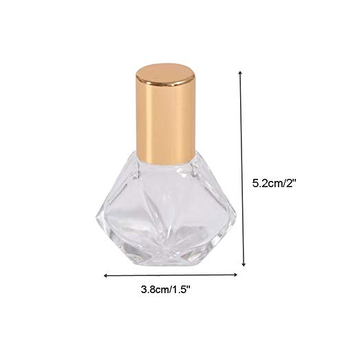 12 Pack Glass Essential Oil Roller Bottles 5ml with Gold Cap for Aromatherapy & DIY