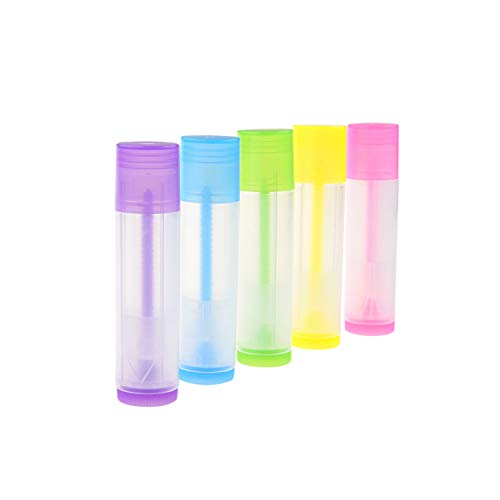 Kare & Kind DIY Lip Balm Tubes - 50-Pack Assorted Colors with Labels