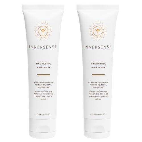 InnerSense Organic Hydrating Hair Mask 2oz Pack of 2 - Nourishing Leave-In Treatment for Dry Coarse Hair