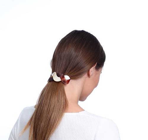 Large French Hair Barrettes for Thick Hair – 3-Pack Marble Swirl Clips