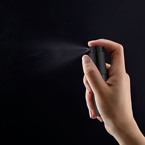 Lil Ray Black & Silver 8ml Portable Refillable Perfume Atomizer Spray Bottle (4 Pack)