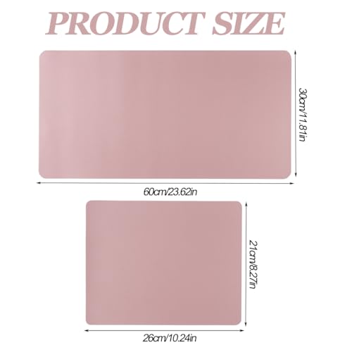 2PCS Nail Art Table Mat with Microfiber Leather, Non-Slip, Waterproof, Professional Manicure Desk Pad