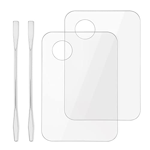 Acrylic Makeup Mixing Palette Set with Spatula – 2 Pcs
