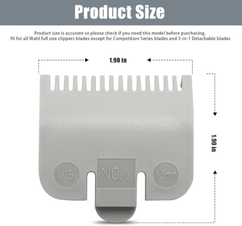 Replacement for Wahl Professional Color Coded Clipper Guide Comb