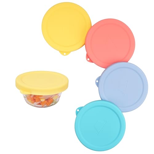 Silicone Lids for Pyrex & Anchor Hocking Custard Cups - 4 Pack