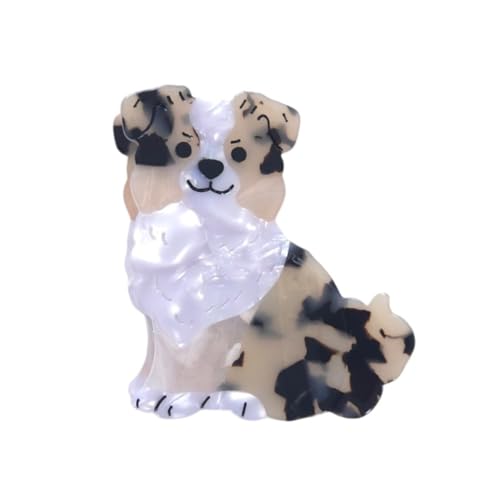 S14 Australian Shepherd Dog Hair Clips - Small Acetate Claw Clips for Women