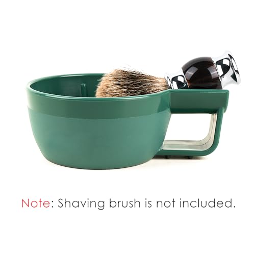 Linkidea Plastic Shaving Soap Bowl with Lathering Ridges, Green