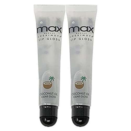 Cherimoya 2-Pack Lip Gloss with Coconut Oil - Clear Shine Makeup