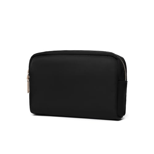 YONBEN Water-Resistant Nylon Makeup Bag for Purse, Black Travel Pouch