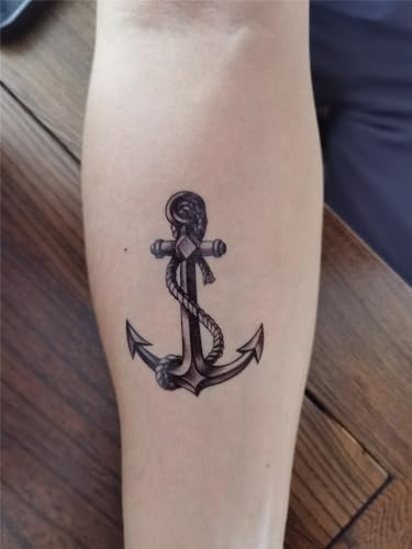 Anchor Temporary Tattoo Stickers - Waterproof Body Art Set of 12
