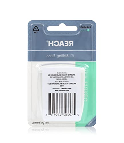 REACH Waxed Dental Floss - Mint, Shred Resistant, 55 Yards