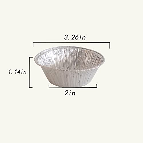 100 Disposable Aluminum Foil Mini Tart Pans for Baking