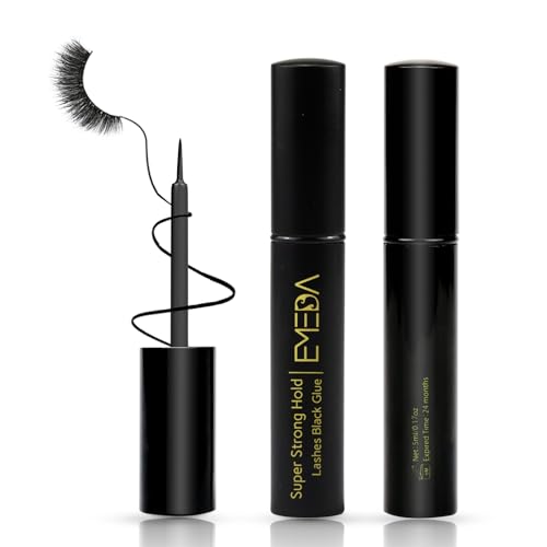 EMEDA Strong Hold Lash Glue Black 2pcs — Hypoallergenic Waterproof Eyelash Adhesive, Fast Drying