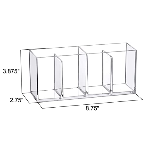 Amazing Abby 4-Compartment Acrylic Makeup Organizer & Brush Holder