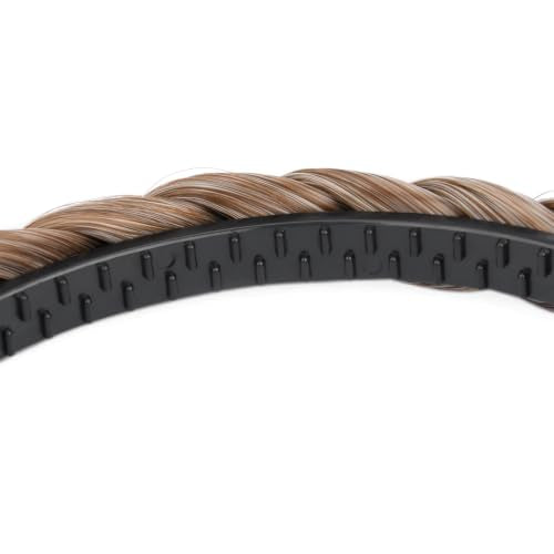 Caramel Blonde Synthetic Braided Headband with Teeth for Women & Girls