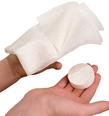 WYSI Multi-Purpose Expandable Cloths - 40 Natural Cellulose Wipes for Cleaning & Travel