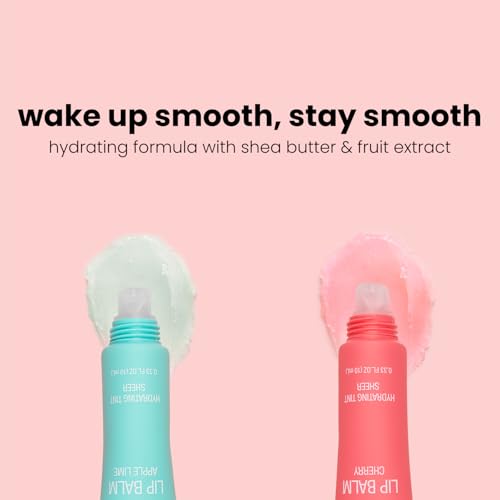 Epielle Lip Balm Duo Apple Lime & Cherry - Hydrating Sheer Tints with Shea & Fruit Extracts, K-Beauty
