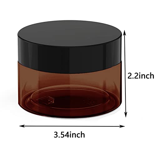 BallHull 8 oz Amber Plastic Cosmetic Jars Pack of 6 for Lotion & Beauty Products