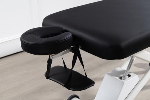 Electric Massage Table - Professional Height Adjustable Design | Navy Blue Cushion, White Frame