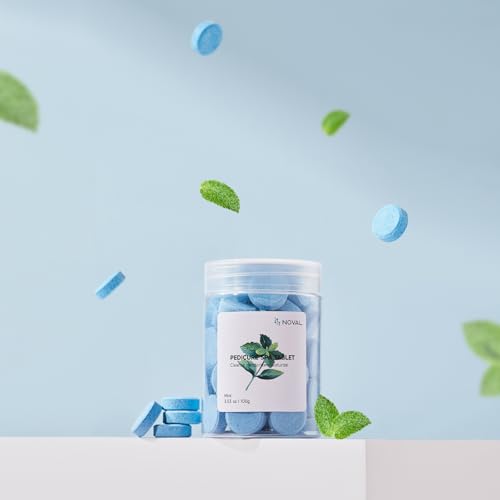 NOVAL Blue Mint Pedicure Spa Tablets - 50 Count Foot Soak