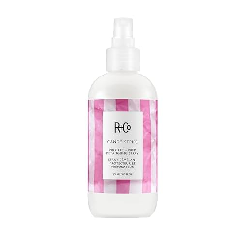 R+Co Candy Stripe Protect + Prep Detangling Spray | Instantly Detangles, Nourishes Hair, Prevents Breakage | Vegan + Cruelty-Free | 8.5 Fl Oz