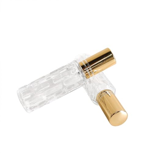 AGENIZ 15ML Gold Glass Refillable Perfume Atomizer Set - 8 Portable Spray Bottles