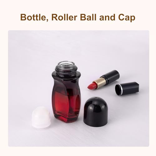 Newzoll 50mL Glass Roller Bottles - Black Red Gradient, 4 Pack