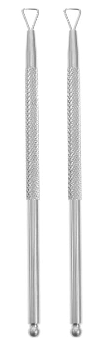 Stainless Steel Cuticle Pusher Set - 2 Professional Nail Care Tools