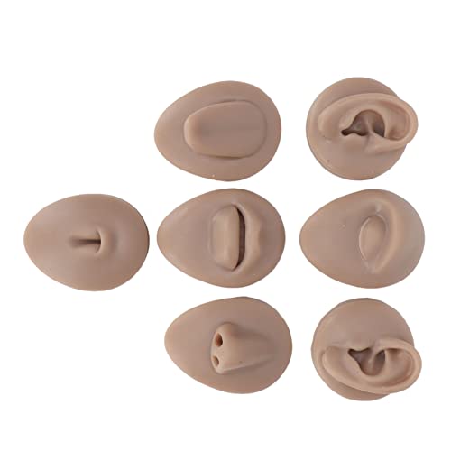 Cryfokt Soft Silicone Body Part Display Set - Dark Skin Color for Piercing Practice