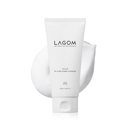 LAGOM Cellup pH Cure Foam Cleanser - Gentle Low pH Face Wash for Sensitive Skin, 4.05 Fl Oz
