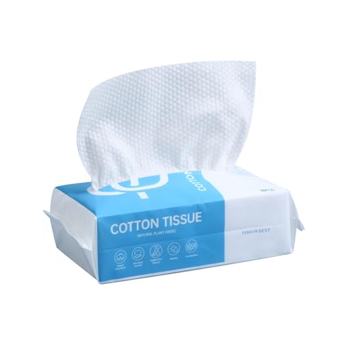 ISHOWBEST Biodegradable Disposable Face Towels - 60 Count Pack