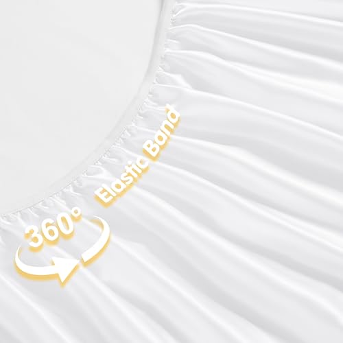 Horbaunal Satin Crib Sheets 2 Pack - Soft & Silky Fitted Baby Sheets for Sensitive Hair, 52" x 28"