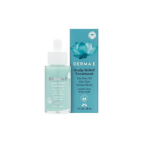 DERMA-E Scalp Relief Treatment ? Dry Scalp Moisturizer Serum ? Tea Tree Oil, Menthol and Aloe Vera Cool and Soothe Itchy Scalp and Promote Scalp Health, 1 Fl Oz