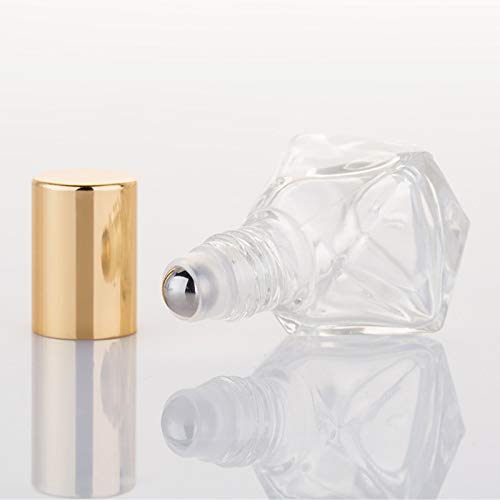 12 Pack Glass Essential Oil Roller Bottles 5ml with Gold Cap for Aromatherapy & DIY