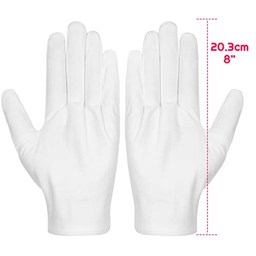 Selizo 3 Pairs White Cotton Gloves for Eczema & Dry Hands