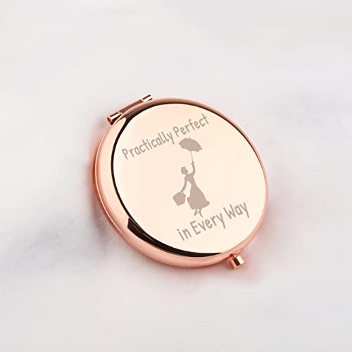 WUSUANED Practically Perfect Movie Quote Makeup Mirror - Silver