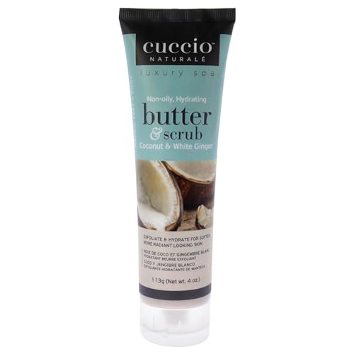 Cuccio Naturale Butter Scrub - Coconut & White Ginger Exfoliating Cream, 4 oz