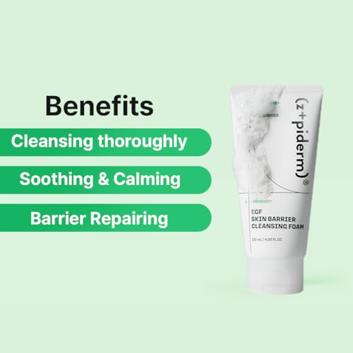 Z+piderm EGF Gentle Cleansing Foam for Sensitive Skin, 4.05 fl oz